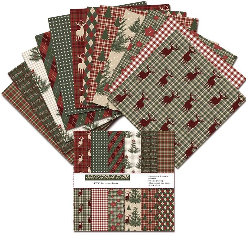 Graph Paper Pad - 1 zestaw Vintage wesołych świąt papier
