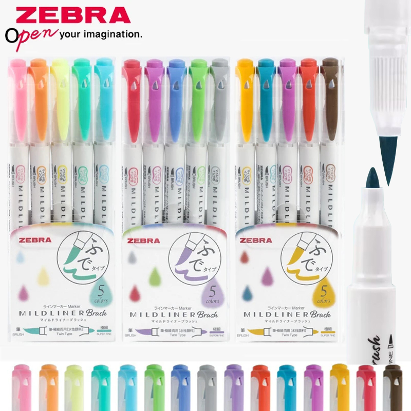 Zebra Pen Mildliner - ZEBRA Mildliner zakreślacze zestaw długopisów japońskie