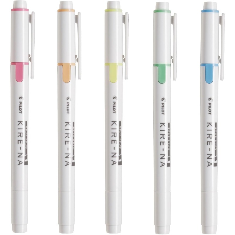 Highlighter Set Pastel - PILOT KIRE-NA Zestaw Zakreślaczy Dwustronnych Kolorowe