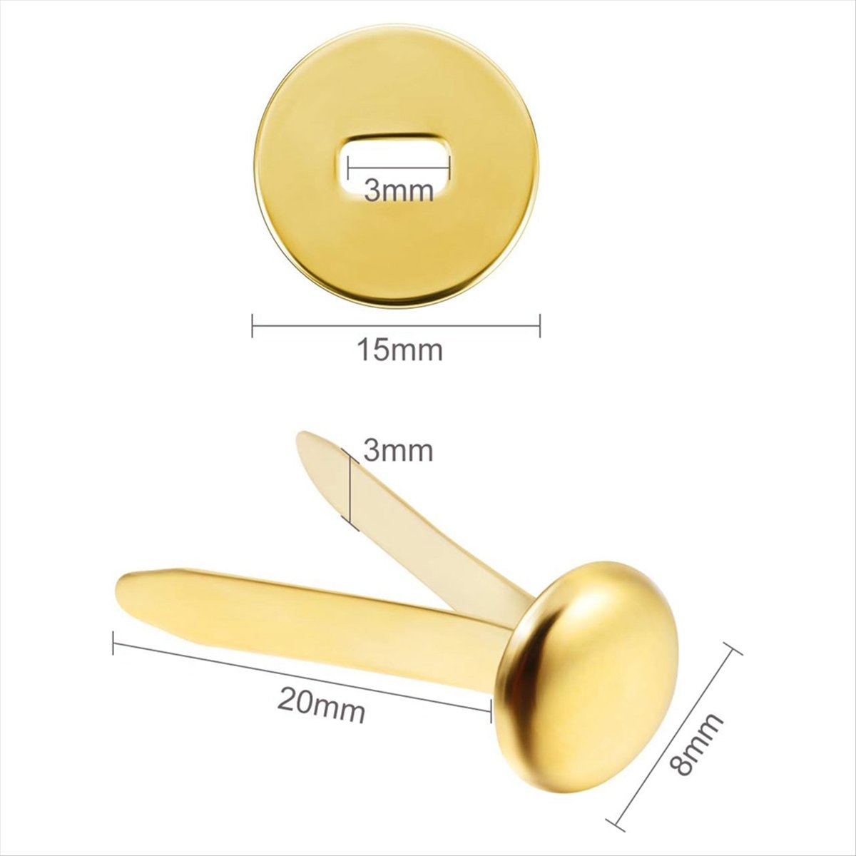 Paper Punch 3 Hole - A78I 300 sztuk mosiężnych spinaczy do