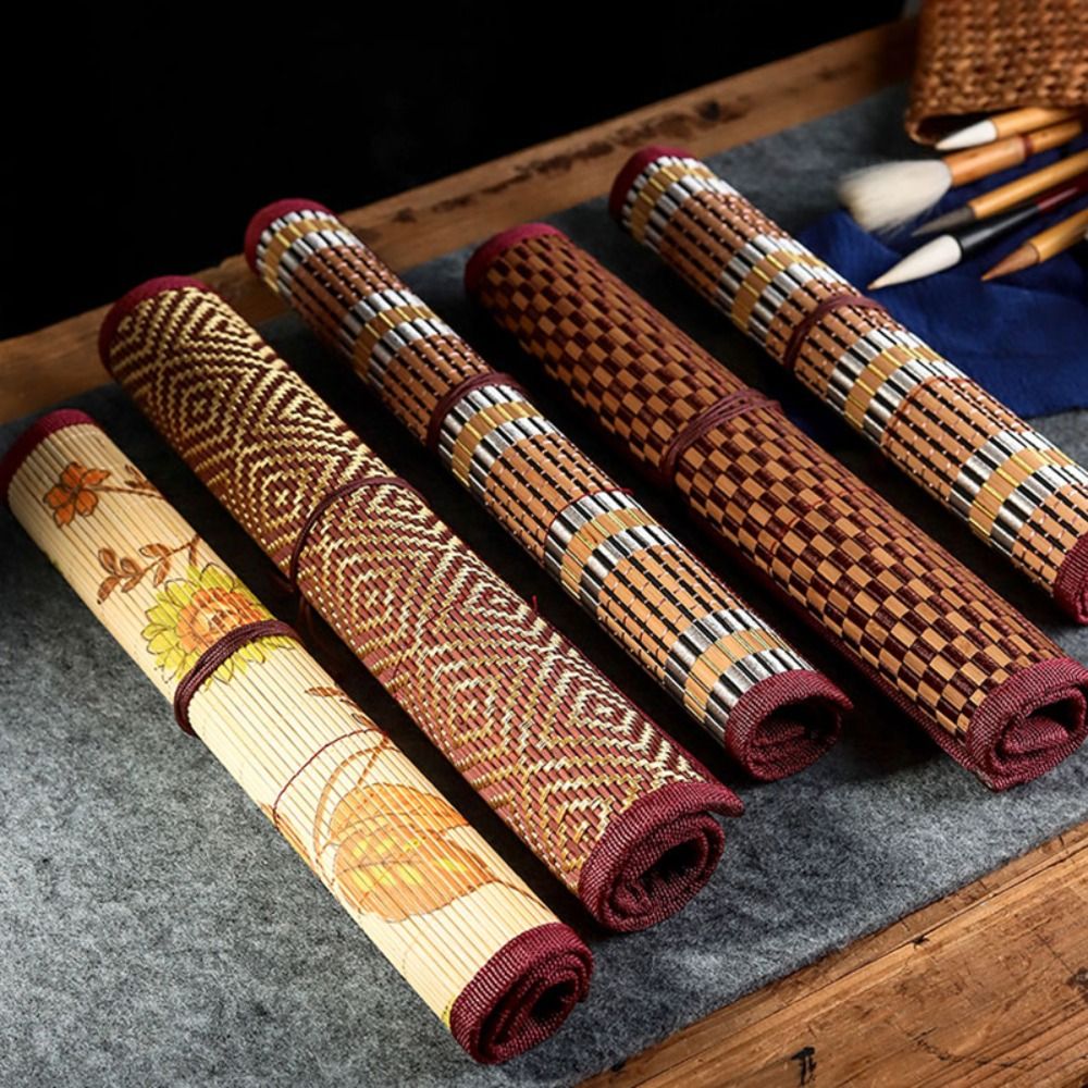 Pen Pouch Roll - Wysokiej jakości bambusowy uchwyt na pędzle
