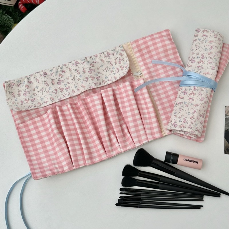 Pen Pouch Roll - Estetyczne wiosenne kwiatowe etui na ołówki