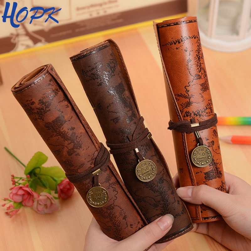 Pen Pouch Roll - Piórniki Vintage Retro Treasure Map dla