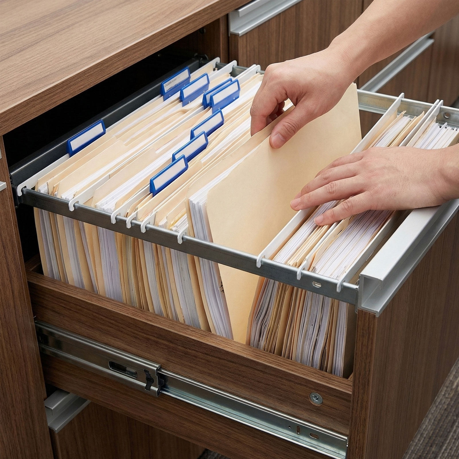 File Folder Hanging - 12 szt. wysokiej jakości metalowych szyn
