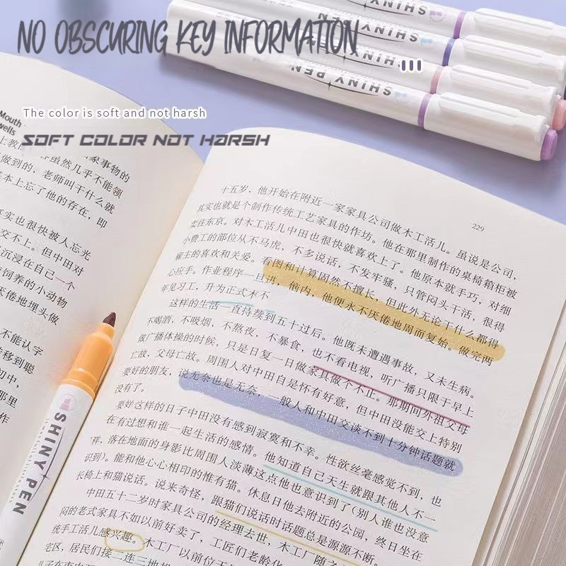 4 kolory/zestaw, brokatowe zak – Highlighter Set Pastel recenzja i cena