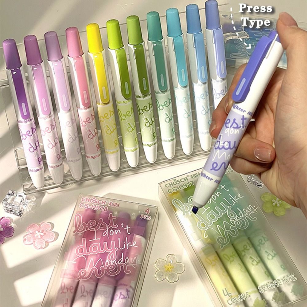 4 szt. Nowe zakreślacze z grad – Highlighter Set Pastel recenzja i cena