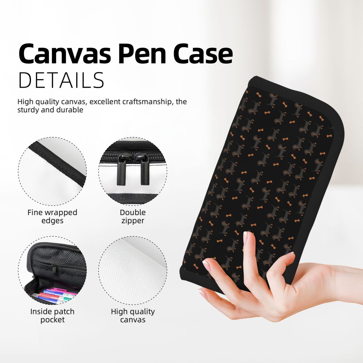 Czarno-brązowy piórnik z jamni – Tan Stationery & Office Supply recenzja i cena