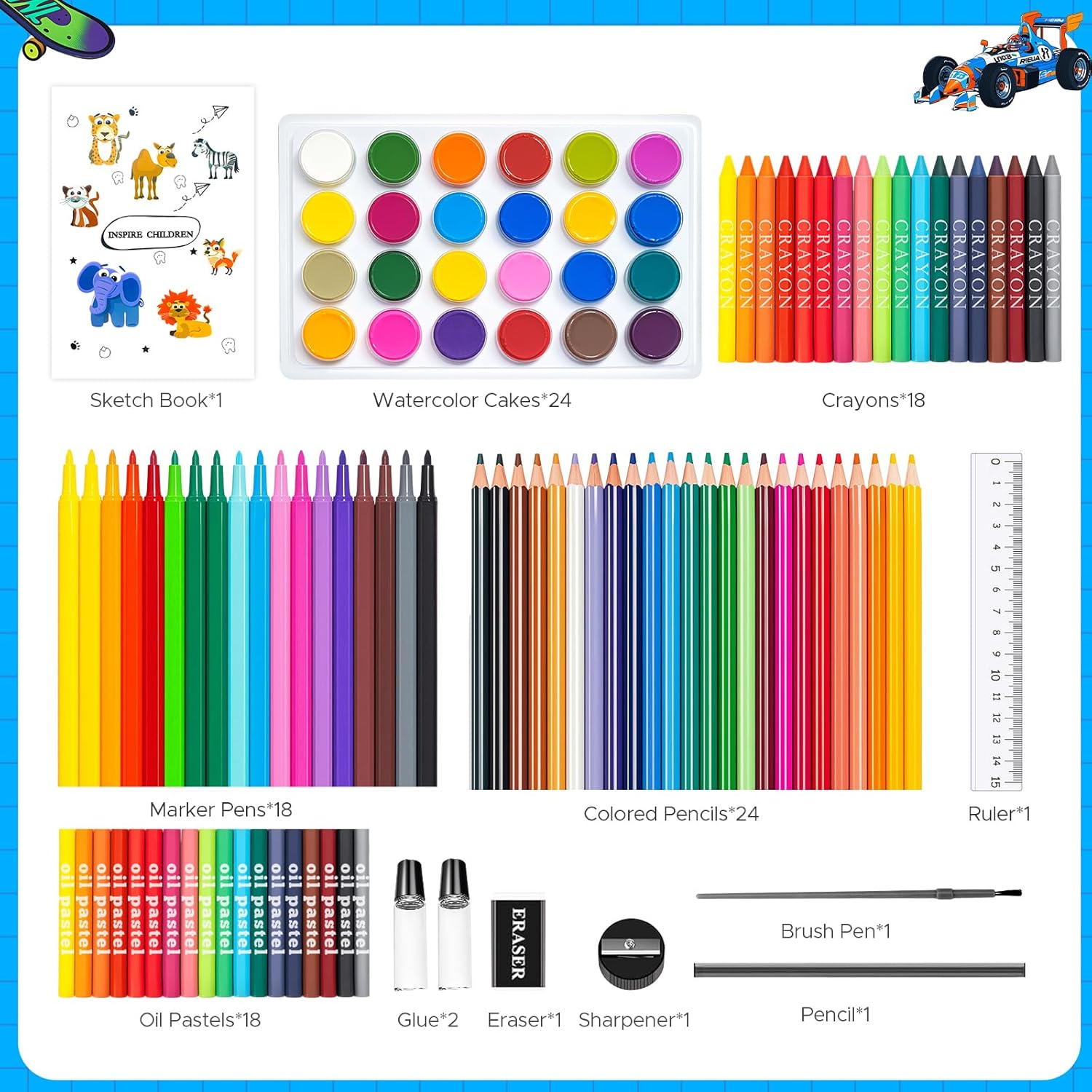 110-częściowy zestaw artykułów – Highlighter Set Pastel recenzja i cena