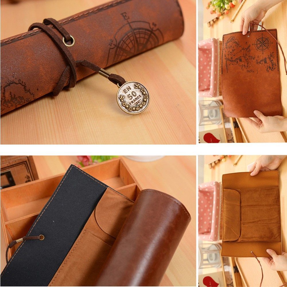 Unikatowa Retro Luksusowa Mapa – Pen Pouch Roll recenzja i cena
