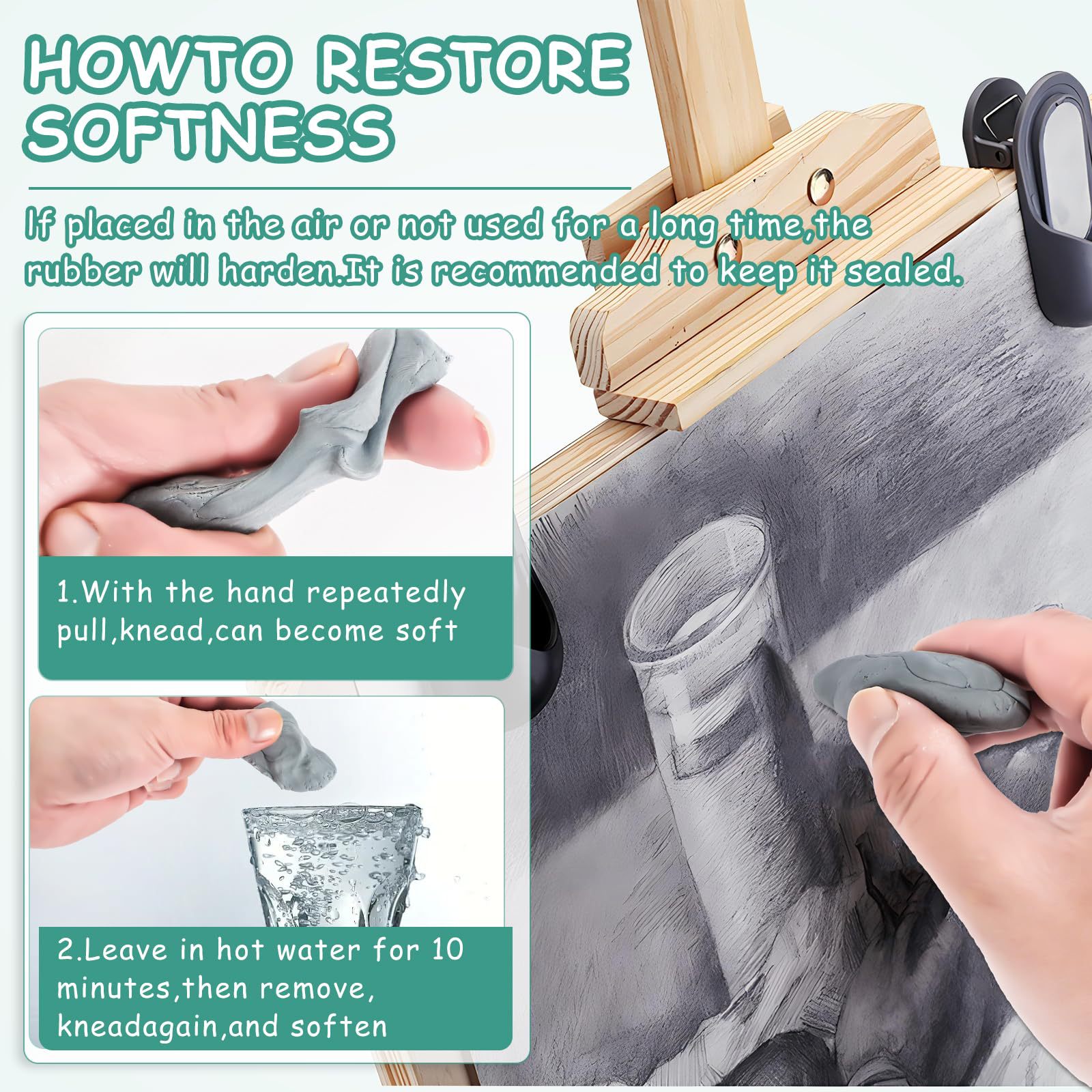 2 szt. Miękkie gumki do modelo – Rubber Eraser Kneaded recenzja i cena